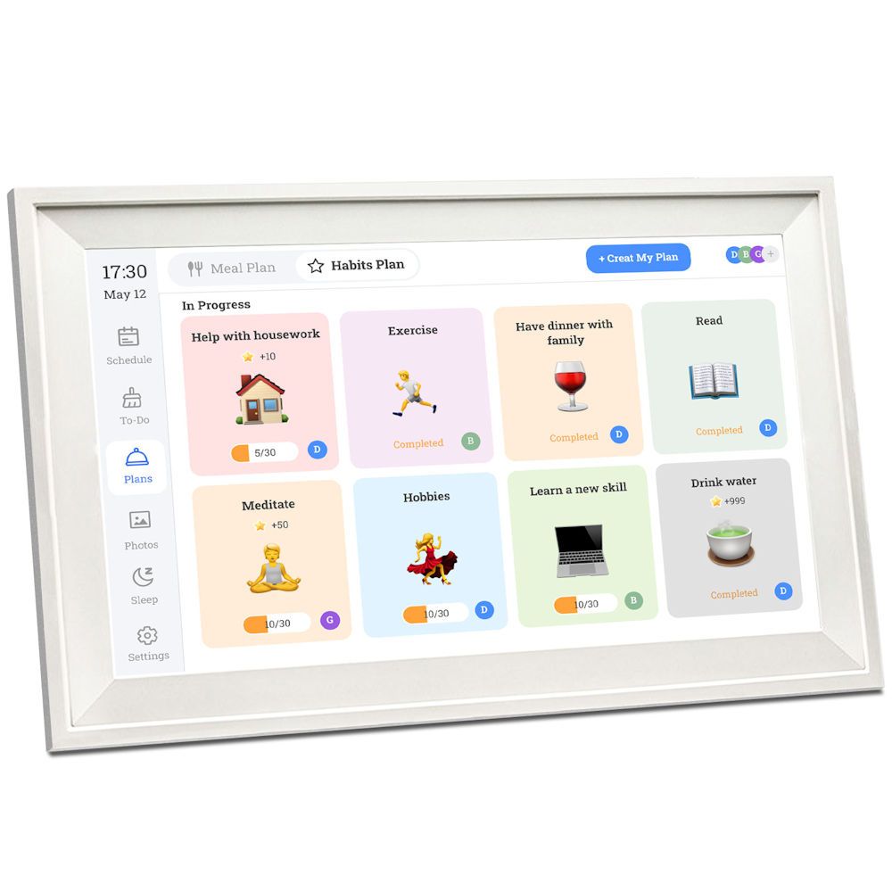 WikD 10.1" WiFi Digital Calendar & Digital Photo Frame 32GB Touch Screen